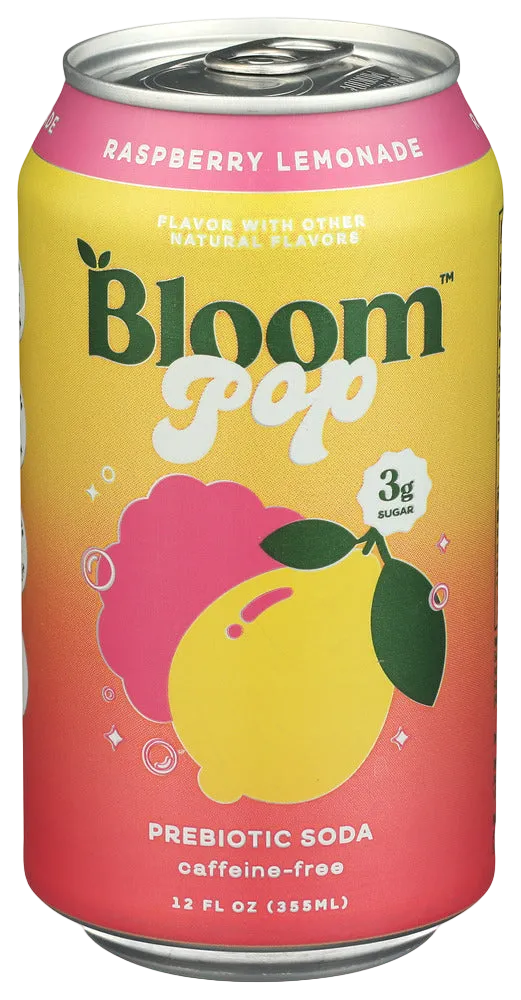 Bloom Raspberry Lemonade Prebiotic Soda - 12 FO