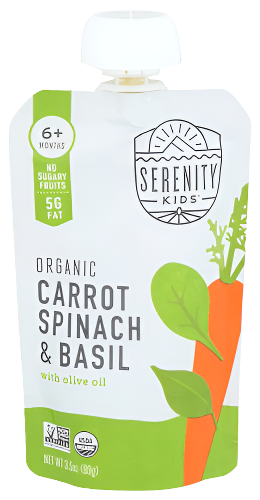 Organic Carrot, Spinach, & Basil Baby Food - 3.5 OZ