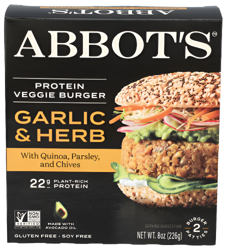 Abbot's Garlic & Herb Veggie Burger - 8 OZ