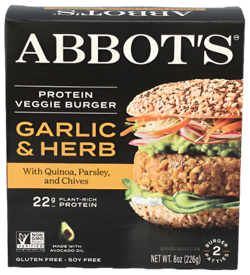 Abbot's Garlic & Herb Veggie Burger - 8 OZ