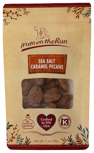 Nuts On the Run Sea Salt Caramel Pecans - 4 OZ