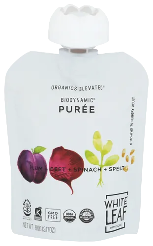 White Leaf Provision Plum, Beet, Spinach, & Spelt Baby Food - 3.17 OZ