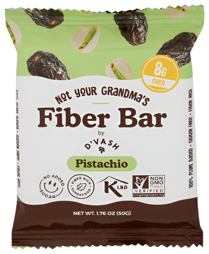 D'Vash Pistachio Fiber Bar - 1.76 OZ