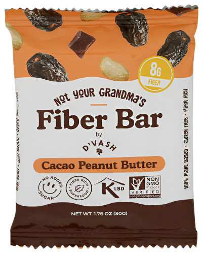 D'Vash Cacao Peanut Butter Fiber Bar - 1.76 OZ