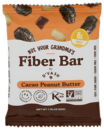 D'Vash Cacao Peanut Butter Fiber Bar - 1.76 OZ