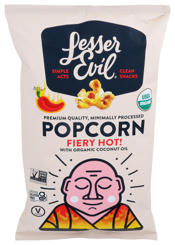 Lesser Evil Fiery Hot Popcorn - 4.6 OZ