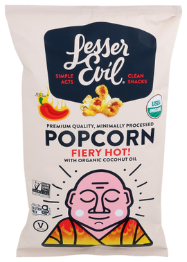 Lesser Evil Fiery Hot Popcorn - 4.6 OZ
