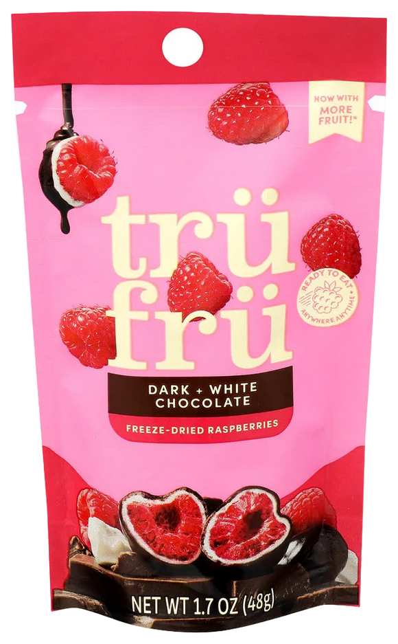 Tru Fru Dark & White Chocolate Freeze-Dried Raspberries - 1.7 OZ