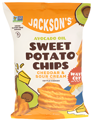Jackson's Cheddar & Sour Cream Sweet Potato Chips with Avocado Oil - 5 OZ