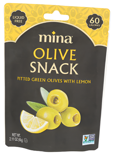 Pitted Green Olives with Lemon Snack - 2.11 OZ