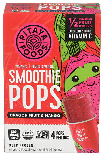 Organic Dragon Fruit & Mango Smoothie Pops - 12 FO