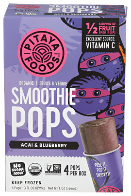 Organic Acai & Blueberry Smoothie Pops - 12 FO