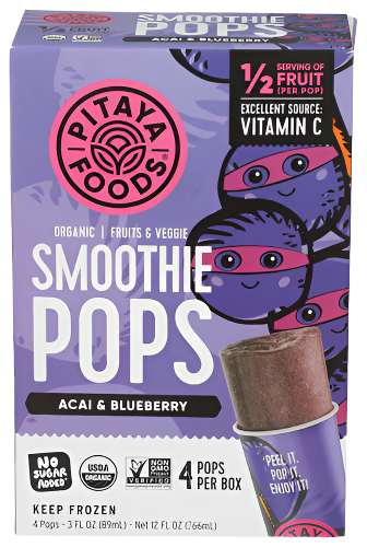 Organic Acai & Blueberry Smoothie Pops - 12 FO