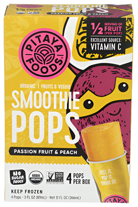 Organic Passion Fruit & Peach Smoothie Pops - 12 FO