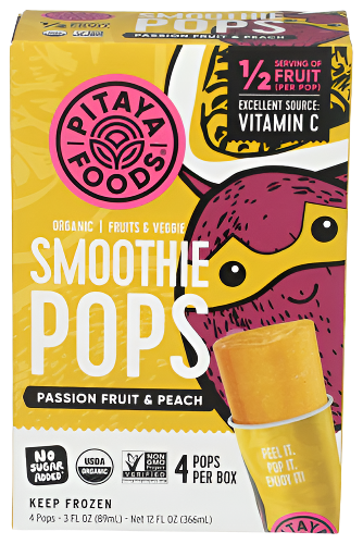 Organic Passion Fruit & Peach Smoothie Pops - 12 FO