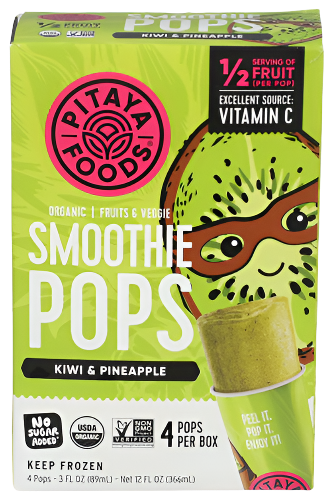 Organic Kiwi & Pineapple Smoothie Pops - 12 FO