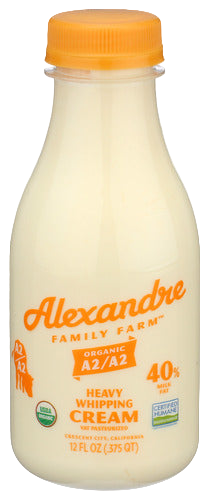 Alexandre Family Farms Organic A2A2 Heavy Cream - 12 FO