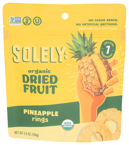 Solely Dried Pineapple Rings - 5.5 OZ