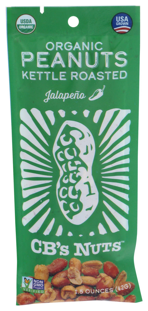 Cbs Nuts Organic Jalapeno Kettle Roasted Peanuts - 1.5 OZ