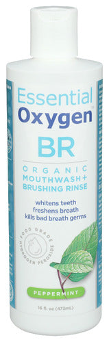 Essential Oxygen Peppermint Mouthwash & Brushing Rinse - 16 OZ
