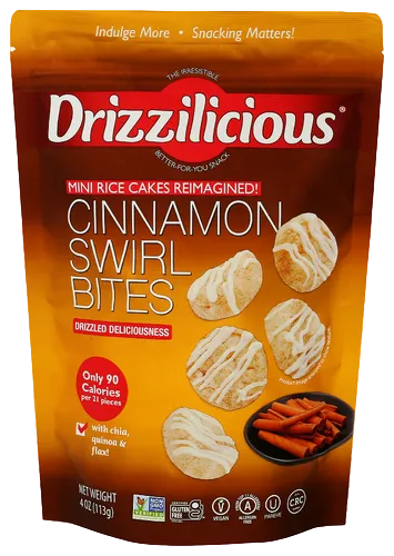 Drizzilicious Cinnamon Swirl Rice Crisps Bites - 4 OZ