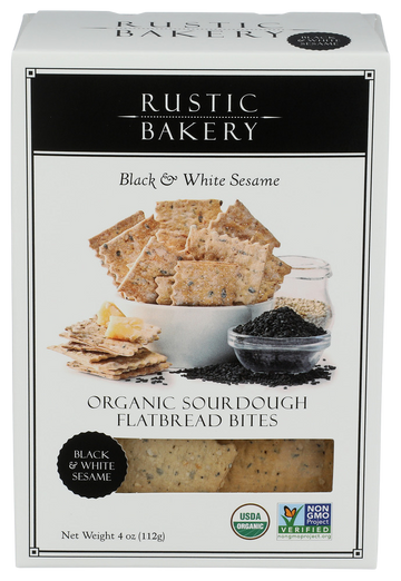 Rustic Bakery Black & White Sesame Sourdough Flatbread Bites - 4 OZ