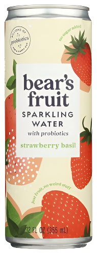 Bear's Fruit Strawberry Basil Probiotic Soda - 12 FO