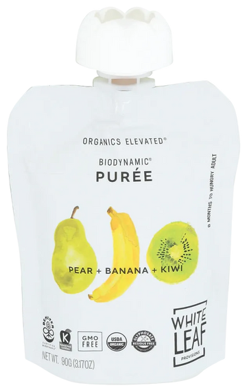 White Leaf Provision Pear, Banana & Kiwi Baby Food - 3.17 OZ