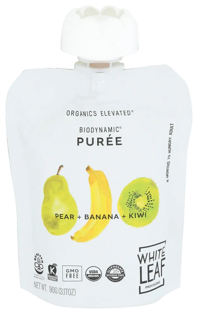 White Leaf Provision Pear, Banana & Kiwi Baby Food - 3.17 OZ