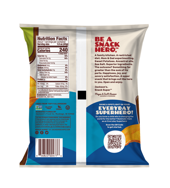 Jackson's Sea Salt Sweet Potato Chips with Avocado Oil - 1.5 OZ