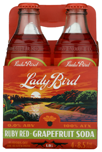 Lady Bird Ruby Red Grapefruit Soda - 4 PK