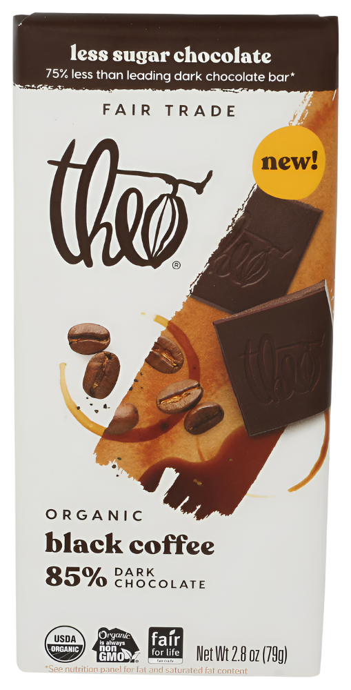 Theo Black Coffee Dark Chocolate Bar - 2.8 OZ