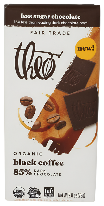 Theo Black Coffee Dark Chocolate Bar - 2.8 OZ