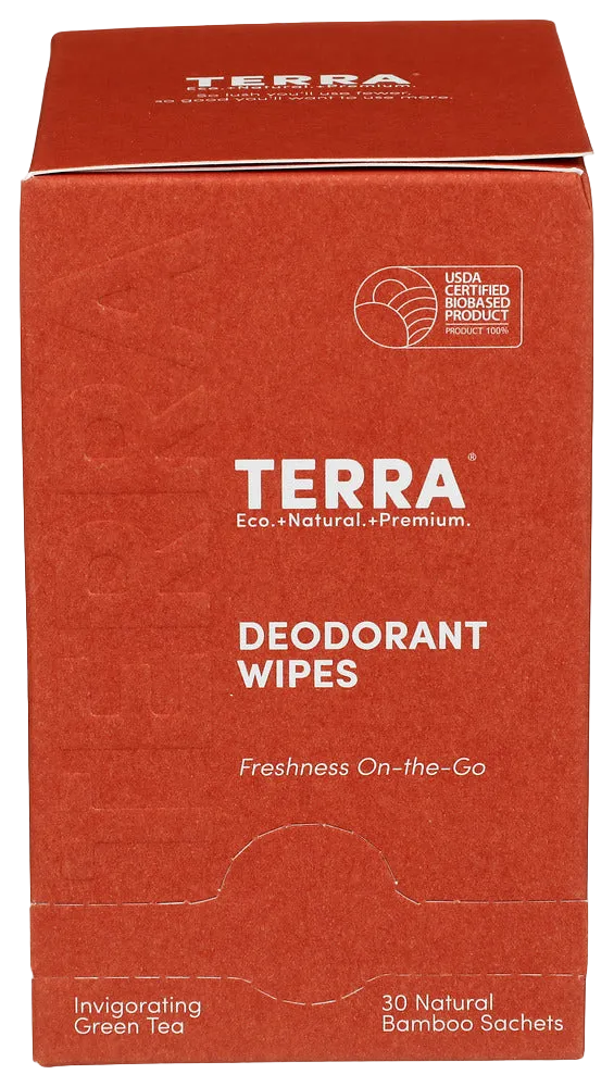 Terra Deodorant Wipes - 30 EA