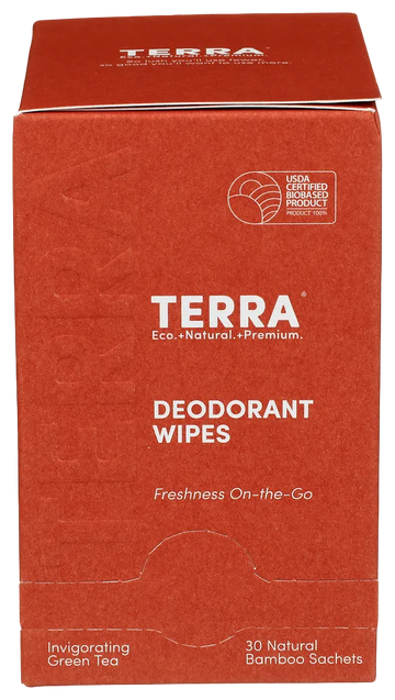 Terra Deodorant Wipes - 30 EA