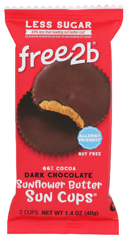 Free2b Sunflower Butter Dark Chocolate Cups - 1.4 OZ