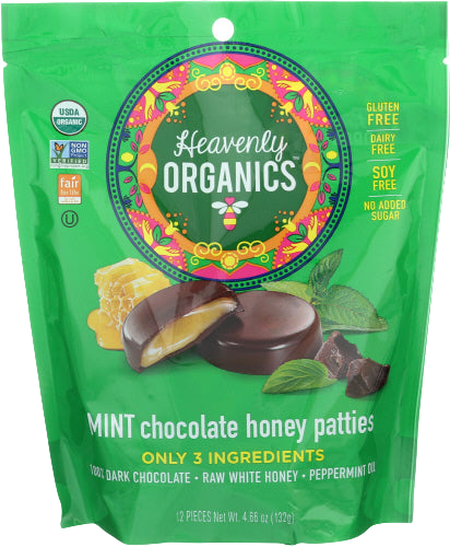 Heavenly Organics Mint Chocolate Honey Patties - 4.66 OZ