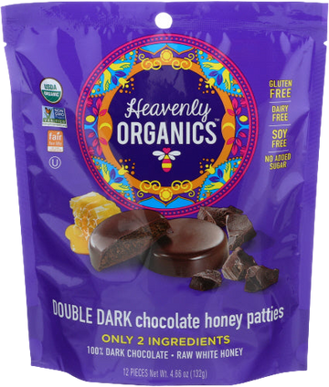 Heavenly Organics Double Dark Chocolate Honey Patties - 4.66 OZ