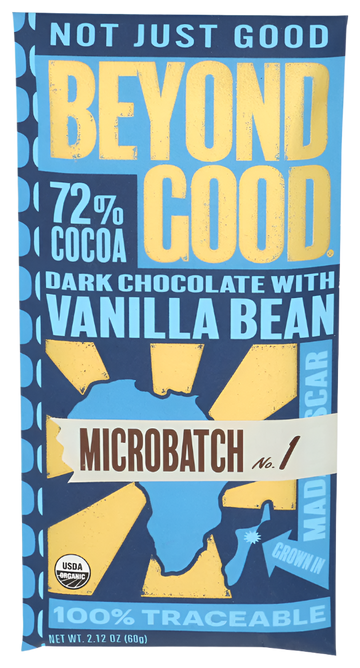 Beyond Good 72% Vanilla Bean Dark Chocolate Bar - 2.12 OZ