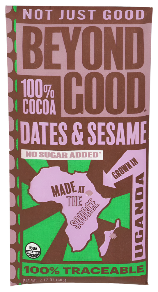 Beyond Good 100% Date & Sesame Dark Chocolate Bar - 2.12 OZ