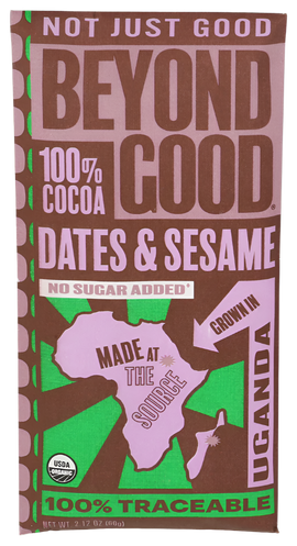 Beyond Good 100% Date & Sesame Dark Chocolate Bar - 2.12 OZ