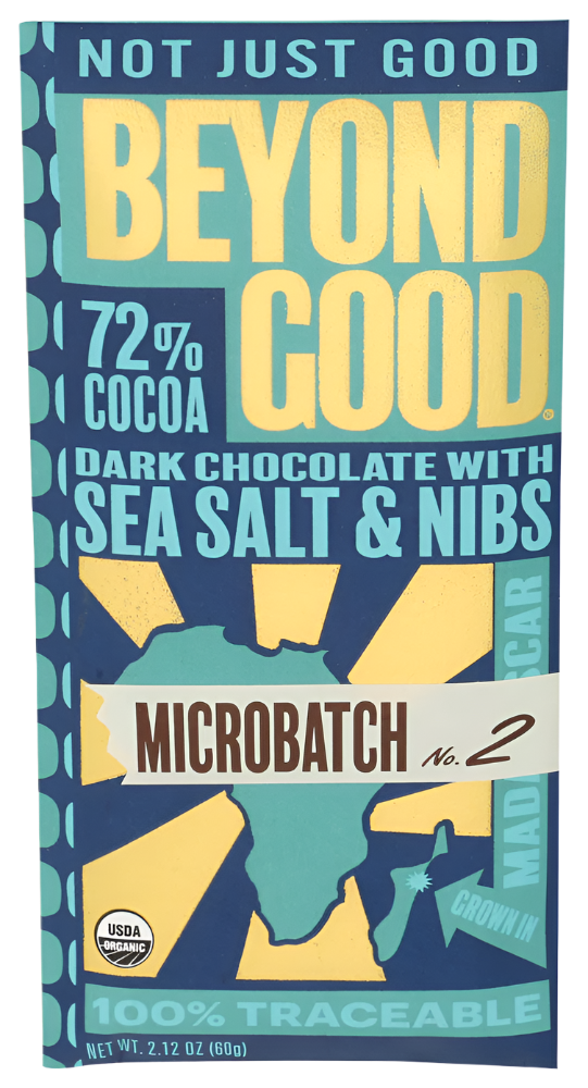Beyond Good 70% Sea Salt& Nibs Dark Chocolate Bar - 2.12 OZ