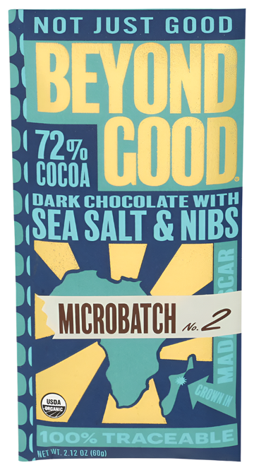Beyond Good 70% Sea Salt& Nibs Dark Chocolate Bar - 2.12 OZ