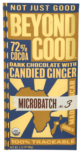 Beyond Good 72% Candied Ginger Dark Chocolate Bar - 2.12 OZ