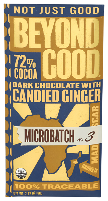 Beyond Good 72% Candied Ginger Dark Chocolate Bar - 2.12 OZ