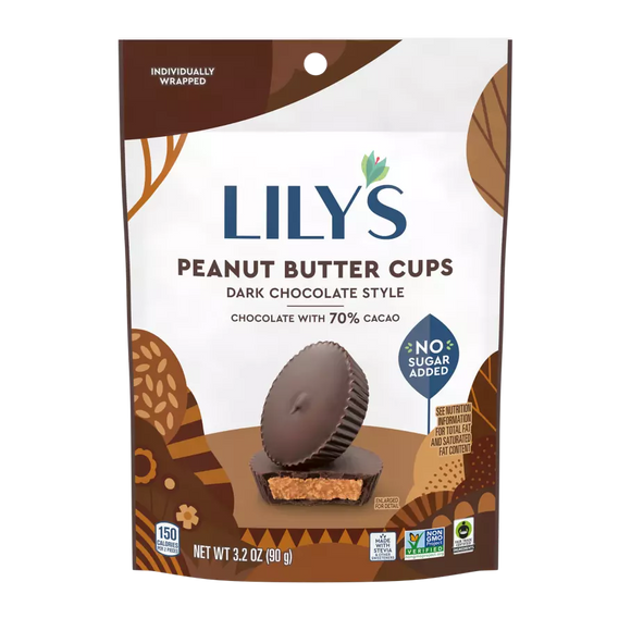 Lily's' Dark Chocolate Peanut Butter Cups - 3.2 OZ