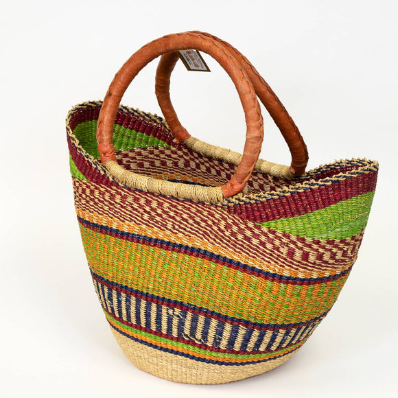 Large Multicolor Tote Basket Bag