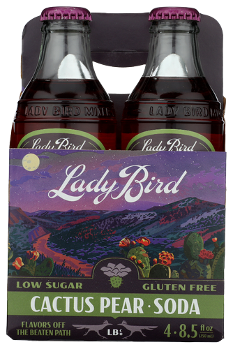 Lady Bird Cactus Pear Soda - 4 PK