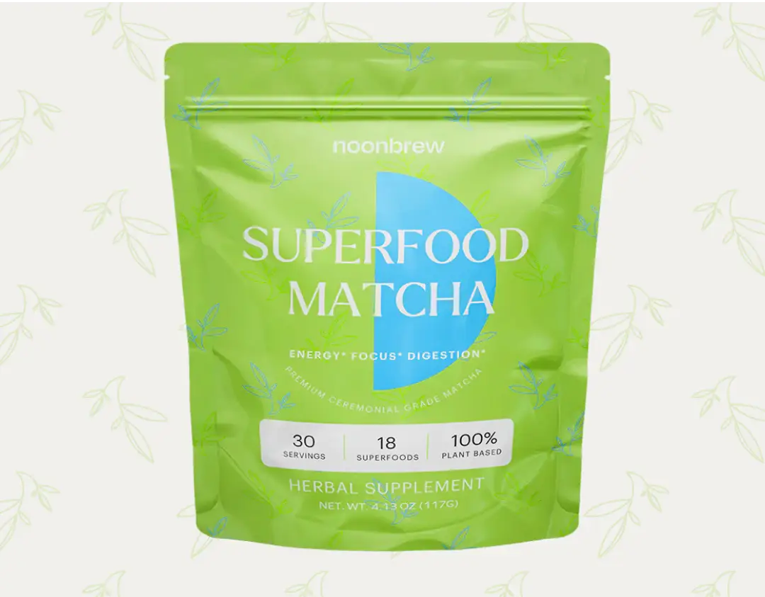 NoonBrew Superfood Matcha - 30 Servings - Whole30 Approved