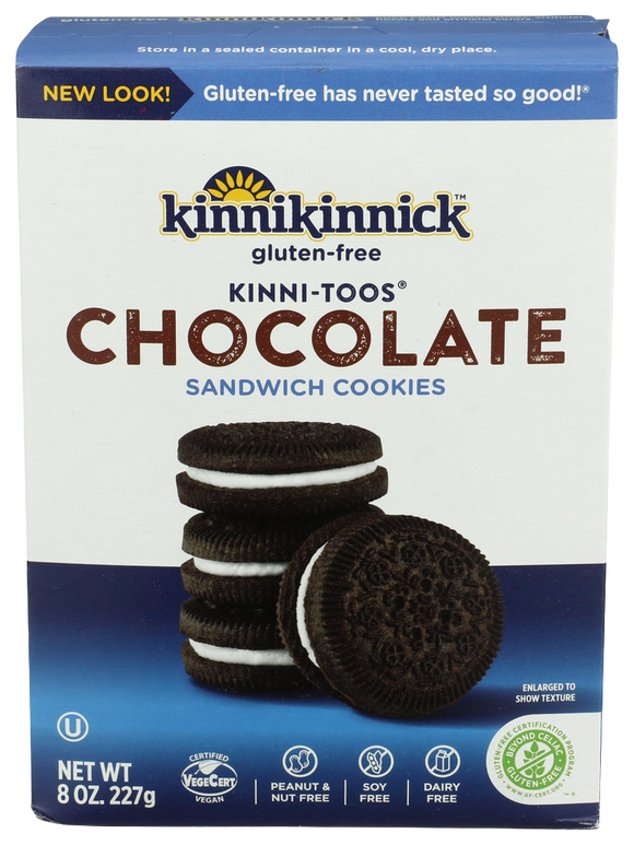 Kinnikinnick Chocolate Sandwich Creme Cookies - 8 OZ